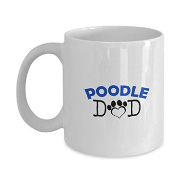 Imagem de Caneca divertida para casal de poodle – Poodle Dad – Poodle Mom – Presentes para amantes de poodle – Ideia exclusiva de presentes de cerâmica (papai)