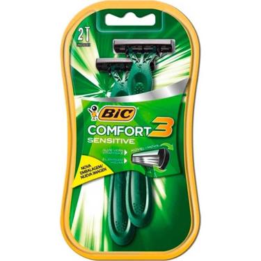 Imagem de Aparelho de Barbear Bic Comfort Advance Pele Sensível 3 Lâminas 8713191 2 Unidades Fita Lubrificante com Vitamina E Bic Verde Pacote de 2