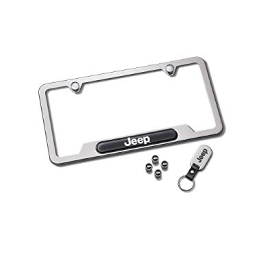 Imagem de Conjunto de moldura de placa de licença polida com logotipo Jeep Mopar 82215852