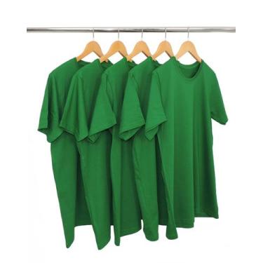 Imagem de Kit 5 Camisetas De Algodão Premium Verde Bandeira - Mirant