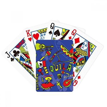 Imagem de DIYthinker Tequila Sombrero Guitarra Chili México Elment Poker Baralho Jogo de Mesa Presente