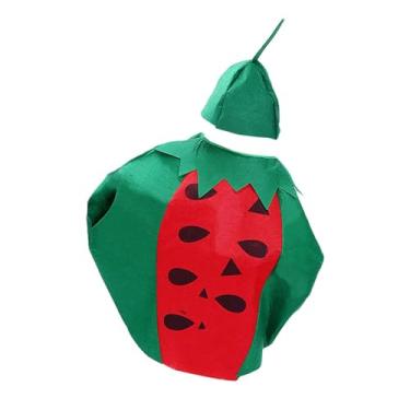 Imagem de Deevoka Fantasia infantil de frutas, fantasia reutilizável para meninos e meninas, vestido extravagante para performance em palco, adereços de máscaras, Melancia