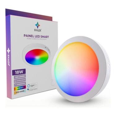 Imagem de Painel Inteligente Plafon LED  RGB 18w  Smart controle App e Comando de Voz