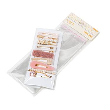 Imagem de 100 sacos plásticos transparentes de 10 cm + 3 cm, sacos de doces planos para celofane/celofane para padaria, biscoitos, sobremesas, embalagens de lembrancinhas de festa