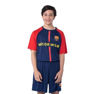 Imagem de Conjunto Barcelona Jogador Símbolo - Camisa + Bermuda - Infantil-Masculino