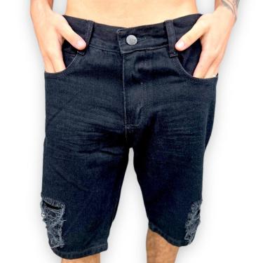 Imagem de Bermuda Masculina Jeans Diferenciada Destroide Premim Lakkis-Masculino