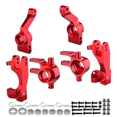 Imagem de Para 1/10 Traxxas Slash 4 x 4 Alumínio anodizado Blocos de direção esquerda e direita Rodas Rodas Rodas Eixo Rolamentos de Esferas Substitui 6837X 6832X 1952X Opção Peças de Atualização