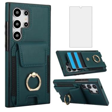 Imagem de Asuwish Capa de telefone para Samsung Galaxy S24 Ultra 5G com protetor de tela de vidro temperado capa carteira e suporte de anel fino suporte para cartão acessórios de celular de couro S24Ultra 24S S
