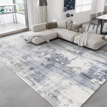 Imagem de Cinza Claro Abstrato Tapetes Sofá Cadeira Área Tapete Moderno Sala de Estar Decoração Tapete Quarto Cabeceira Grande Tapete de Chão, Flanela 11.200x250cm 78,7x98 pol.