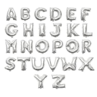 Imagem de BALÃO METALIZADO LETRAS - PRATA - 40 cm - 1 unidade