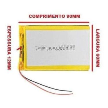Imagem de Bateria  3.7v  8000mah 12mm X 60mm X 90mm 126090 2 Fios - bgb