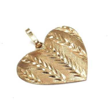 Imagem de Pingente de ouro 18k Coração Estampado - Elegancy Joias