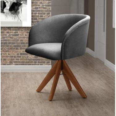 Imagem de Poltrona Atenas Base Giratória de Madeira Sala - BELLA DECOR