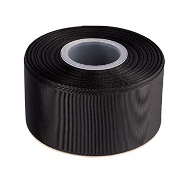 Imagem de Joycrosso Fita de gorgorão de 5 cm - conjunto de rolos de 25 metros para embrulho de presente, lembrancinha de cabelo, decoração de chá de bebê, suprimentos de artesanato, preto
