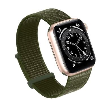 Imagem de Bifeiyo Pulseira esportiva de nylon para Apple Watch séries 10, 9, 8, 7, 6, 5, 4, 3, 2 e 1 e SE Ultra(44/45/46/49/S3-42 mm, cáqui)