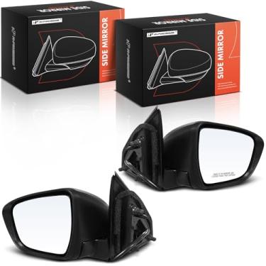 Imagem de A-Premium Par (2) espelhos retrovisores elétricos do lado do motorista e do passageiro - compatível com Nissan Rogue Sport 2017-2022 - Espelho retrovisor externo preto dobrável manual não aquecido -