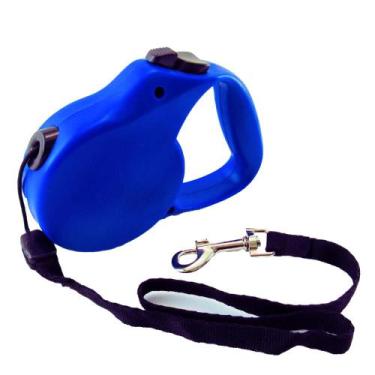 Imagem de Guia Retrátil para Cães e Gatos 5M 15Kg Chalesco, Azul