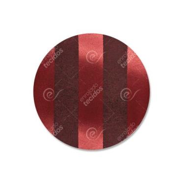 Imagem de Capa para Sousplat em Tecido Jacquard Vermelho e Preto Listrado Tradic