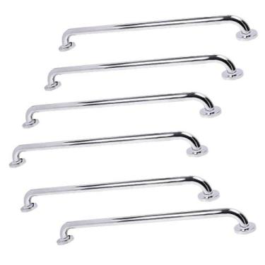 Imagem de Alça Barra Apoio 70cm Inox Kit 5 Uni Criança Idoso Acessibilidade Gest