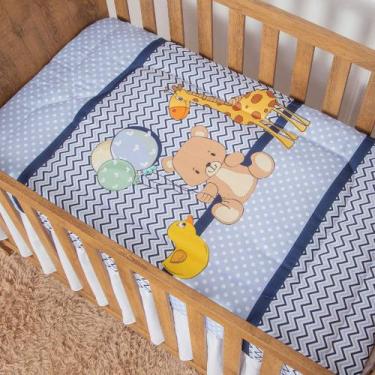 Imagem de Edredom de Berço Estampado Urso Toy Marinho - Miguel Baby
