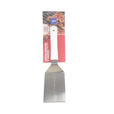 Imagem de Espátula Curva em aço inox chapa p/ cozinha hambúrguer pizza - yazi