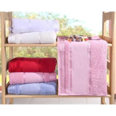 Imagem de Kit 4 De Toalhas Banho Ponto Cruz Para Pintar E Bordar Rosa - Bene Cas