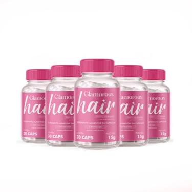 Imagem de Kit 5 Capsulas Glamorous Hair Suplementos Para Cabelo e Unha - Saúde N