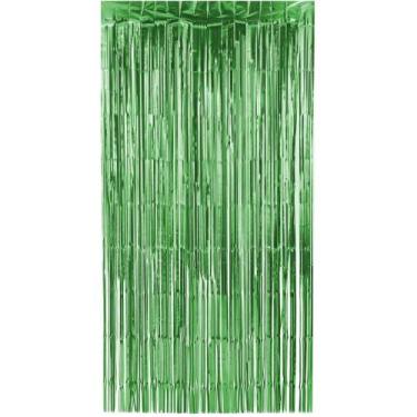 Imagem de Artigo para Decoração Cortina Metalizada Verde Escuro 1X2M - Make