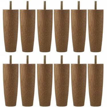 Imagem de Kit 12 Pés Para Cama Solteiro 12cm Pé Cama Box Em Madeira - Zanline