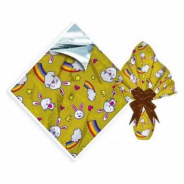 Imagem de Saco Ovo de Páscoa 150g a 250g + Laço Arco-Íris Ouro - 25 un - Luckyfe