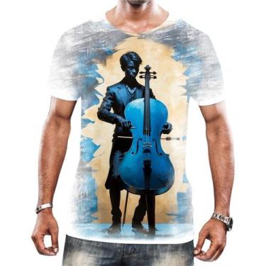 Imagem de Camisa Camiseta Tshirt Instrumento Corda Violoncelo Arte 5 - Enjoy Sho