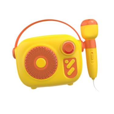 Imagem de YIJU Máquina de karaokê para crianças, tocador de música, brinquedo de aprendizagem, alto-falante portátil com microfone para meninos, meninas, aniversário