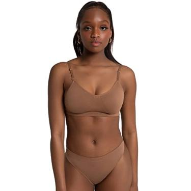 Imagem de Capezio Sutiã feminino sem costura transparente nas costas com alças de transição