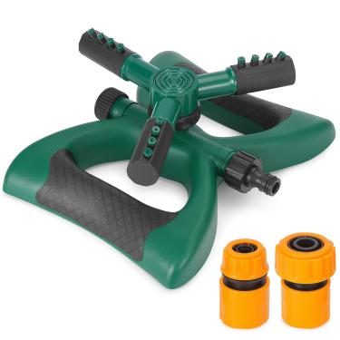 Imagem de XPEOO Aspersor de jardim para gramado, irrigação automática de 360 graus, sistema de irrigação de grama com rotação de 360 graus, cobertura de área grande.