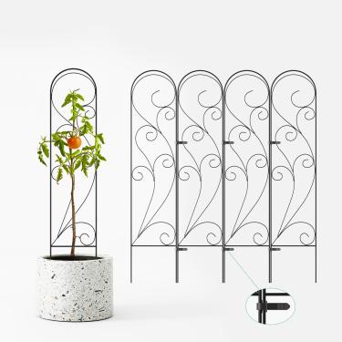 Imagem de Zhongma Pacote com 4 Treliças de Metal de 36" para Plantas Em Vasos, Trepadeiras, Cercas Internas E Externas, Suporte para Plantas, Treliça para Flores E Vegetais