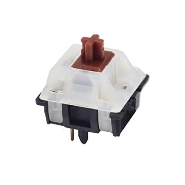 Imagem de Gateron Interruptores marrons, interruptores de teclado, Gateron KS-3 Milky Top Black Bottom Housing, interruptores para teclado de 5 pinos PCB 90 peças