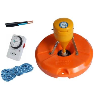 Imagem de Kit Aerador Chafariz Piscicultura 0,5 Cv - Timer Cabo Corda 