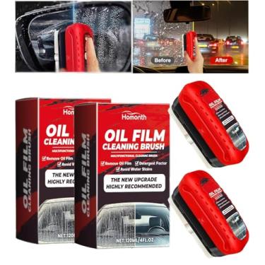 Imagem de 2 peças de escova de limpeza de filme de óleo automotiva, placa de limpeza de vidro, novo revestimento de vidro 2024 para para-brisas, evita chuva e neblina, melhora a clareza e a visibilidade