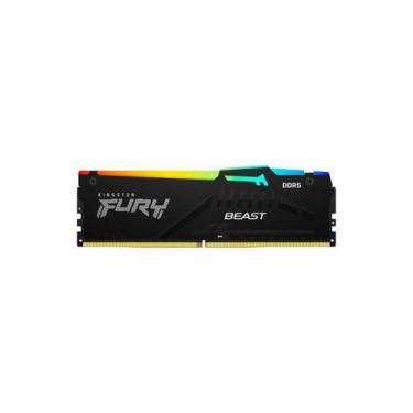 Imagem de Memória Kingston Ddr5 8 Gb 4800Mhz Preta Rgb Fury Beast Kf548C38Bba