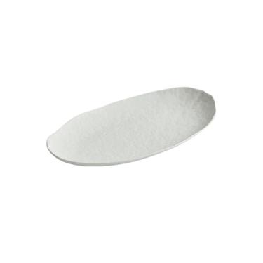 Imagem de Prato de peixe de cerâmica cozido no vapor, prato de salada oval branco - prato de peixe de 52 cm