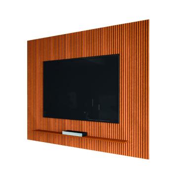 Imagem de Painel Para TV Até 75 Polegadas Ripado Impressão 3D Avante 1,79m Cedro edn