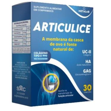 Imagem de ARTICULICE 900mg 30 CP COLAGENO TIPO 2 ÁCIDO HIALURÔNICO, GLUCOSAMINOG