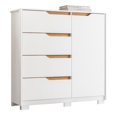 Imagem de Cômoda Sole 1 Porta E 4 Gavetas Branco-nature - Móveis Albatroz Branco-nature