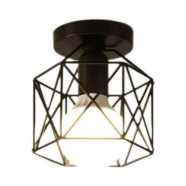 Imagem de Preto Vintage Retro E27 Led Luz De Teto Para Corredor Varanda Quarto I
