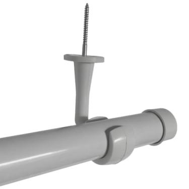 Imagem de Kit Varão de Cortina com Suporte de Teto 28mm (Branco, 1,00m)