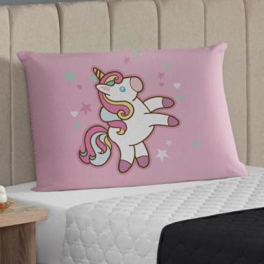 Imagem de Fronha 70Cm X 50Cm Avulsa Capa Para Travesseiro Unicórnio 2 - Mercado 