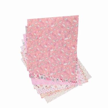 Imagem de KIMISS Kimiss Macio e Confortável 7pcs Flores Rosa Quadrados de Tecido de Algodão, Corte de Máquina Precet para Facilitar o Acolchoado e Costura, Suíte de Cama de Artesanato de Bricolage Pré-cortada