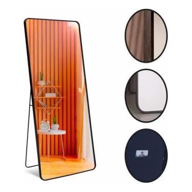 Imagem de Espelho Grande Corpo Inteiro Retangular 170x70 Moldura Em Aluminio - L