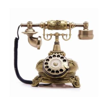 Imagem de TelPal Retro Vintage Estilo Antigo Mostrador Rotativo com Fio de Mesa Telefone Casa Escritório Decoração ...