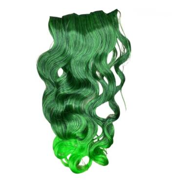 Imagem de Aplique Tic Tac de Cabelo Orgânico 70cm 150g – Textura Natural Similar ao Cabelo Humano (1T/GREEN_ONDULADO)